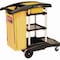 Rubbermaid Commercial HYGEN M-fiber Cleaning Cart, 22w x 48.25d x 44h, Black/Yellow/Silver FG9T7300BLA - alternate 4